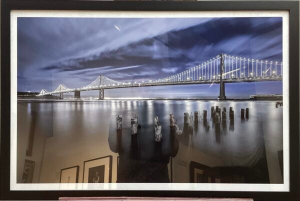 Framed Bay Bridge at Night